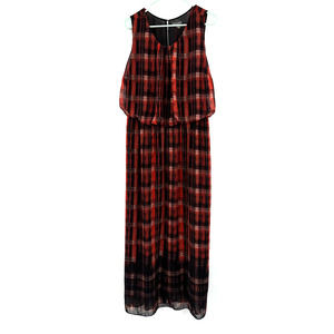 Vince Camuto size‎ 1X sleeveless dress orange black white plaid lined